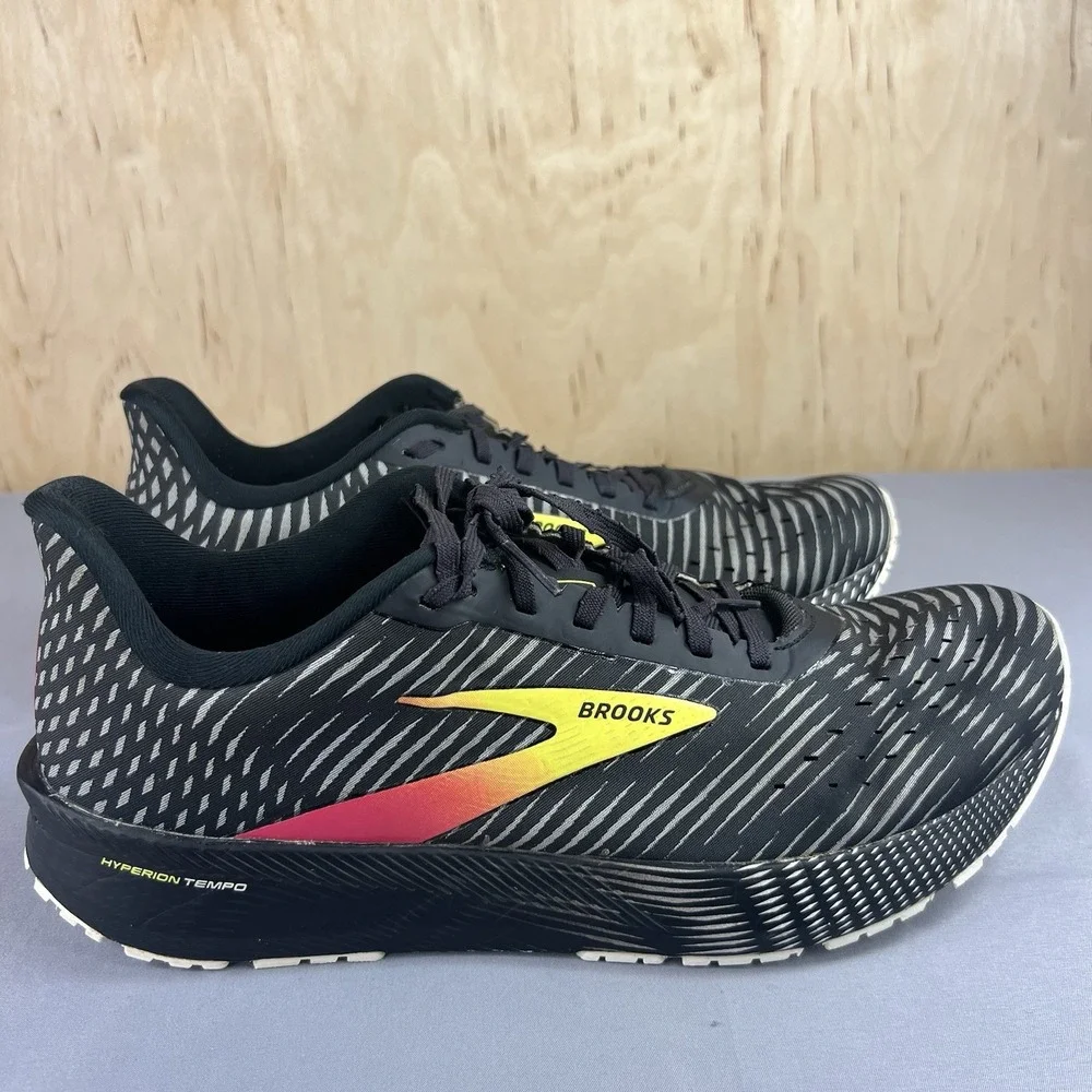 Brooks Hyperion Tempo Men's Size 11.5 Black Yellow Road Running Shoes